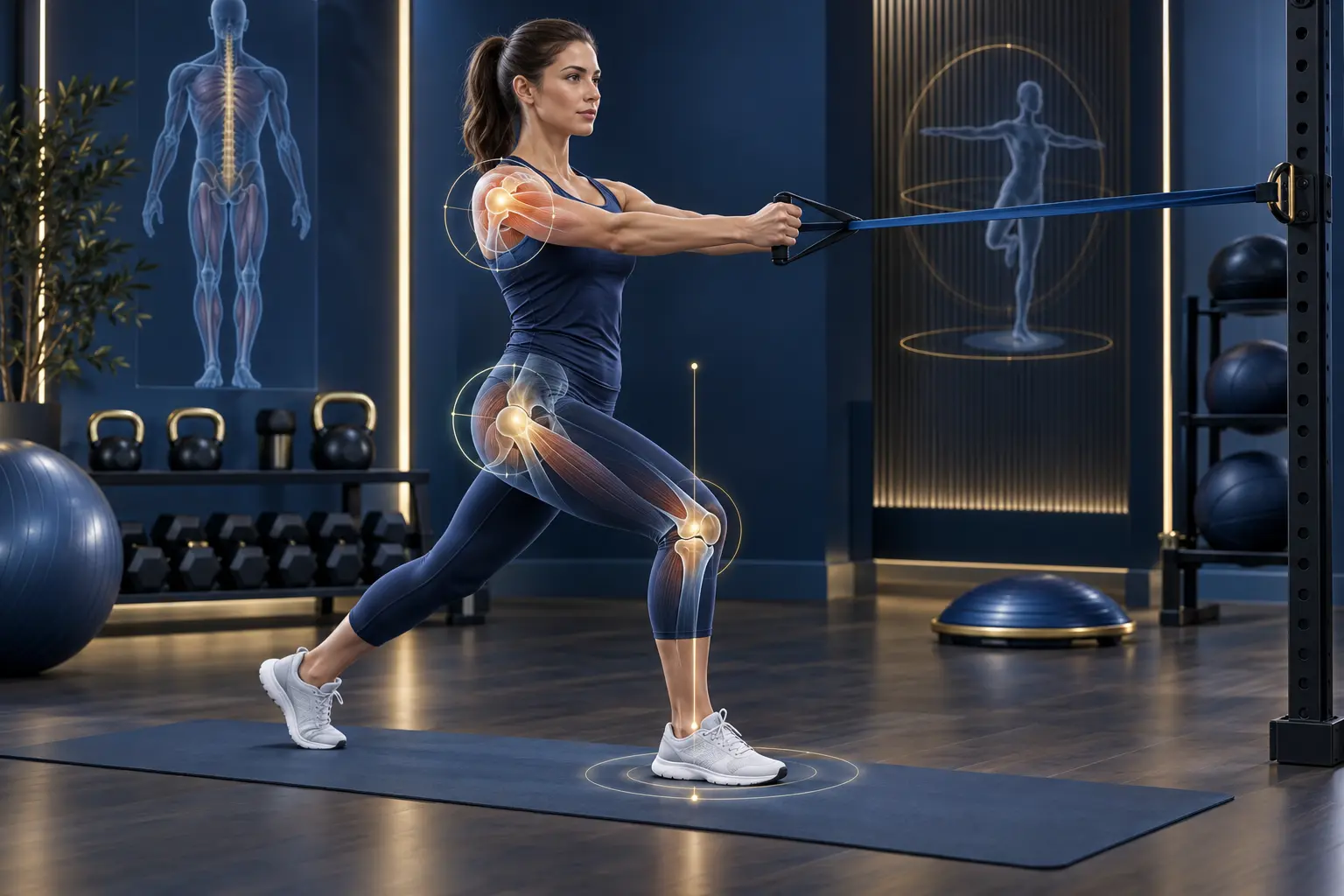 Ejercicio con banda elástica y análisis biomecánico individualizado