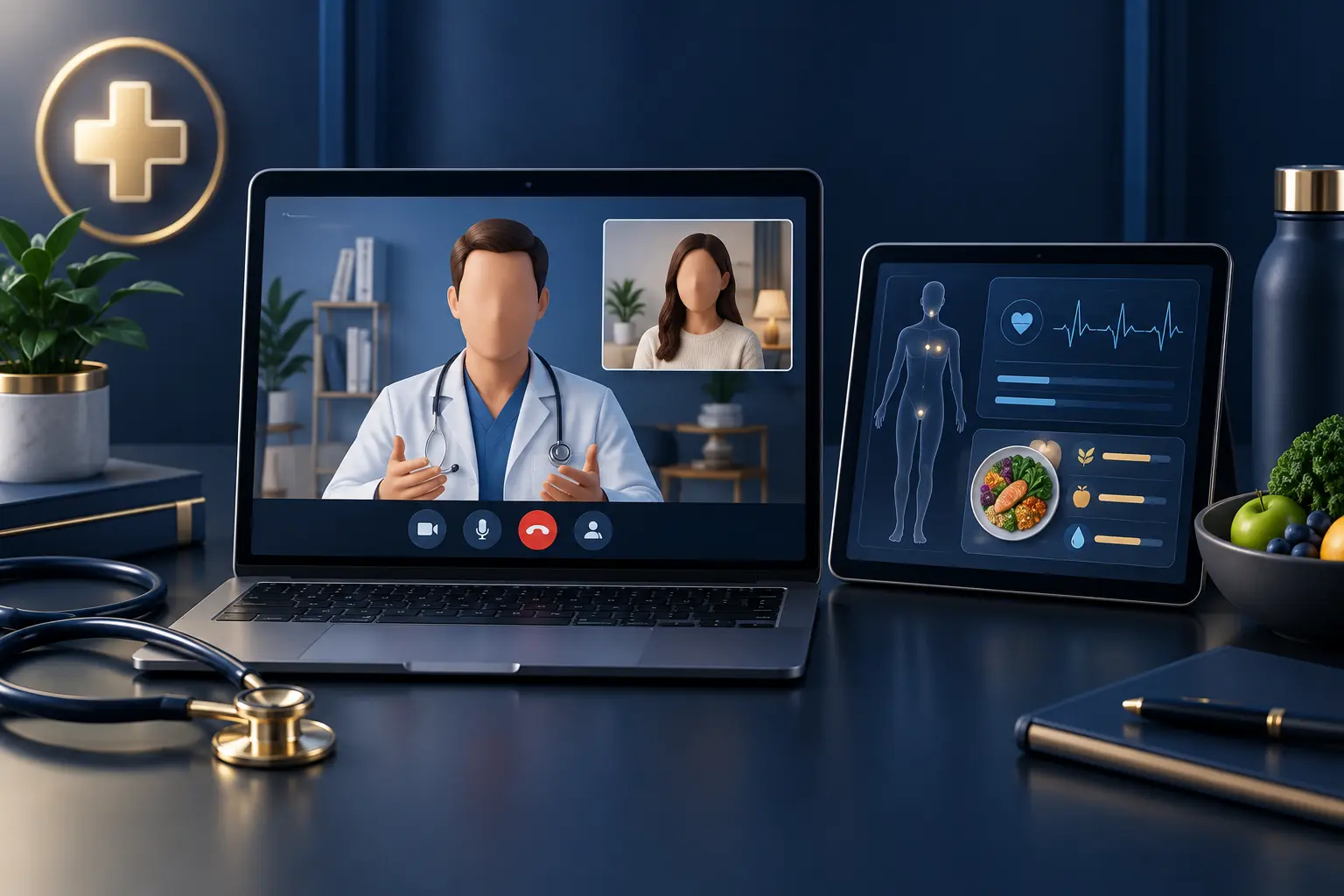 Consulta médica online con videollamada y seguimiento nutricional