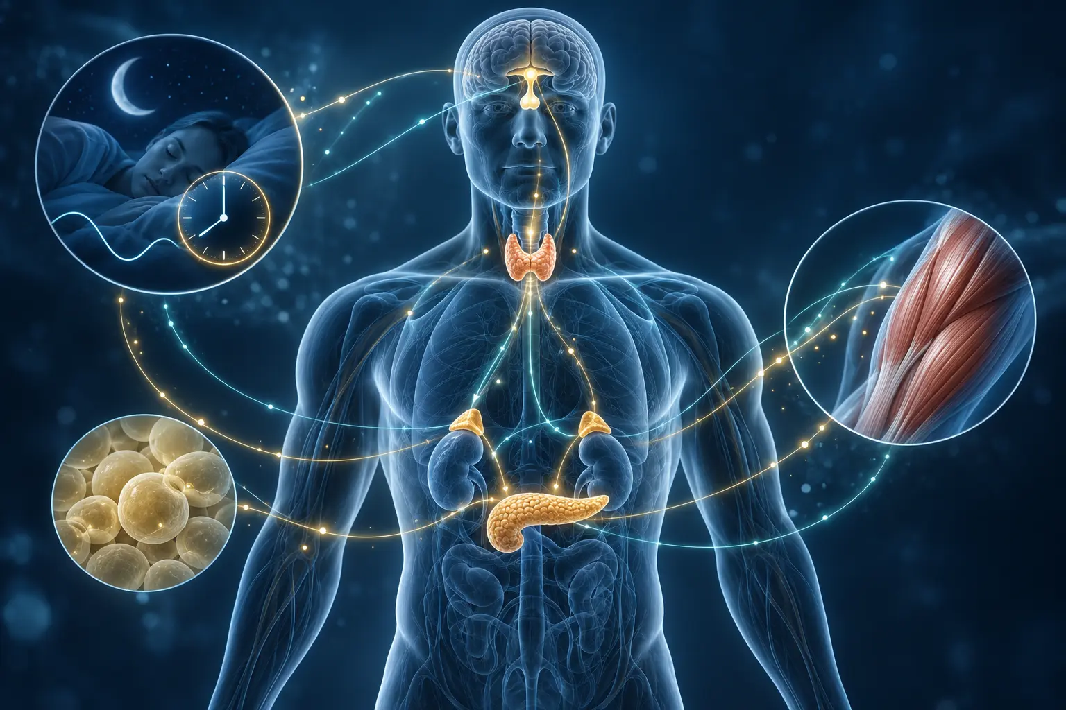 Alimentación y salud en ilustración médica 3D