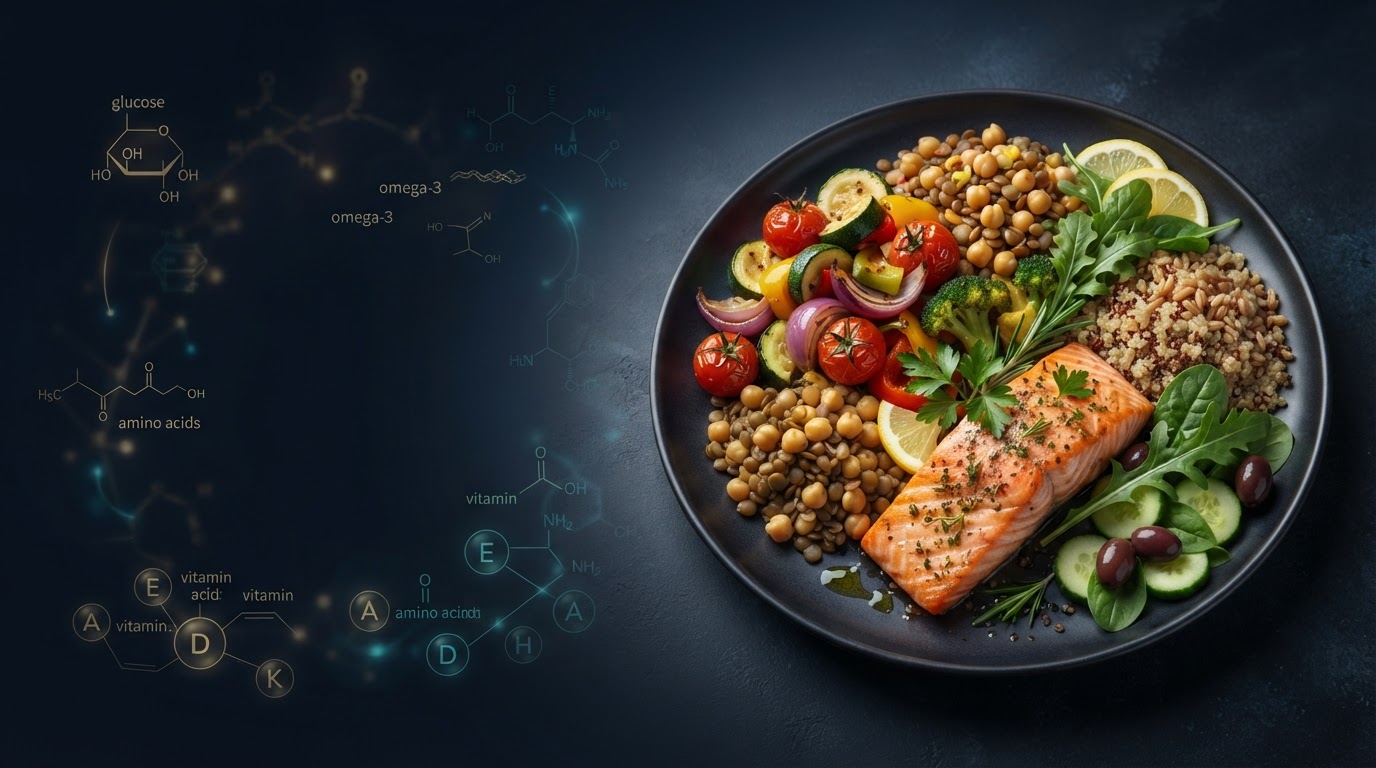 Imagen médica 3D sobre Nutrición y suplementos